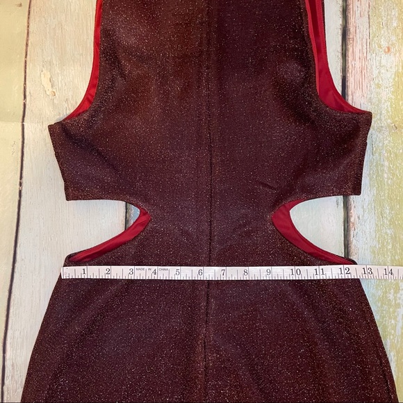 Express Glitter Cut Out Sleeveless Mini Dress - Picture 10 of 12